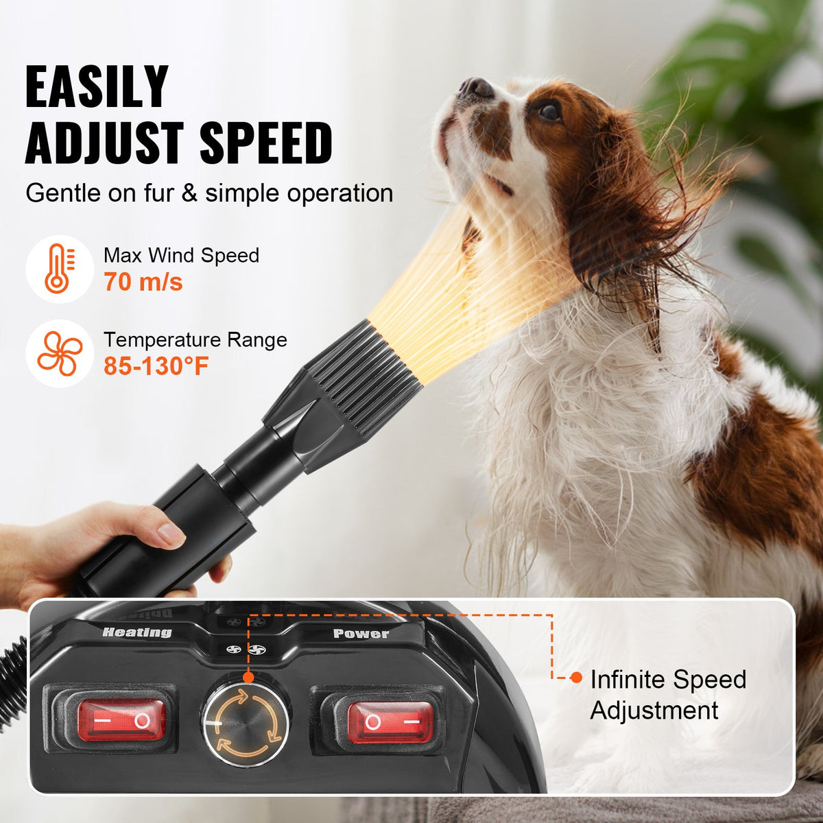 Dog Dryer, 2800W/4.3HP Dog Blow Dryer, Pet Grooming Dryer Wi — product image 5