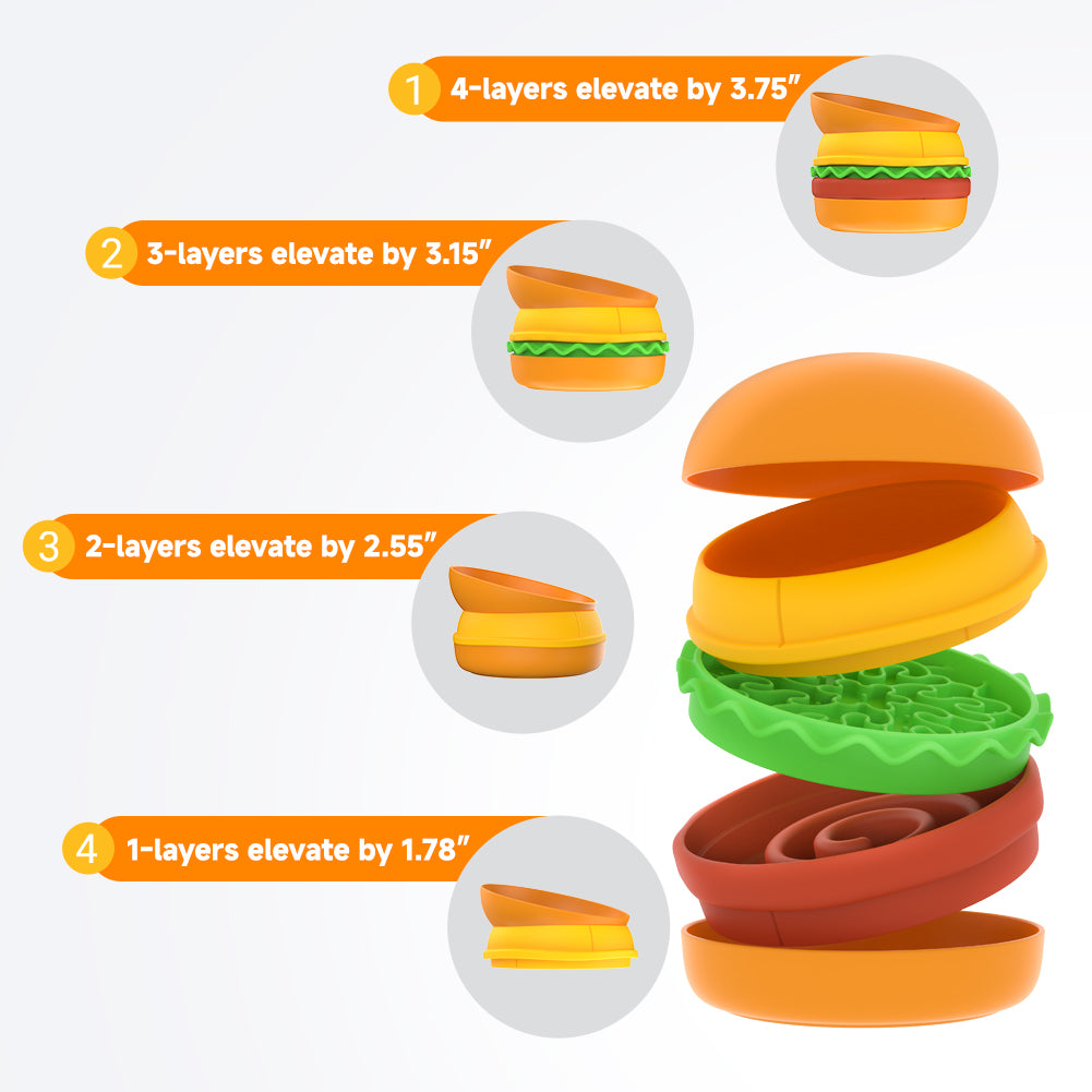 Hamburger Appearance Pet Cat And Dog Bowl Combination Multi- — product image 5