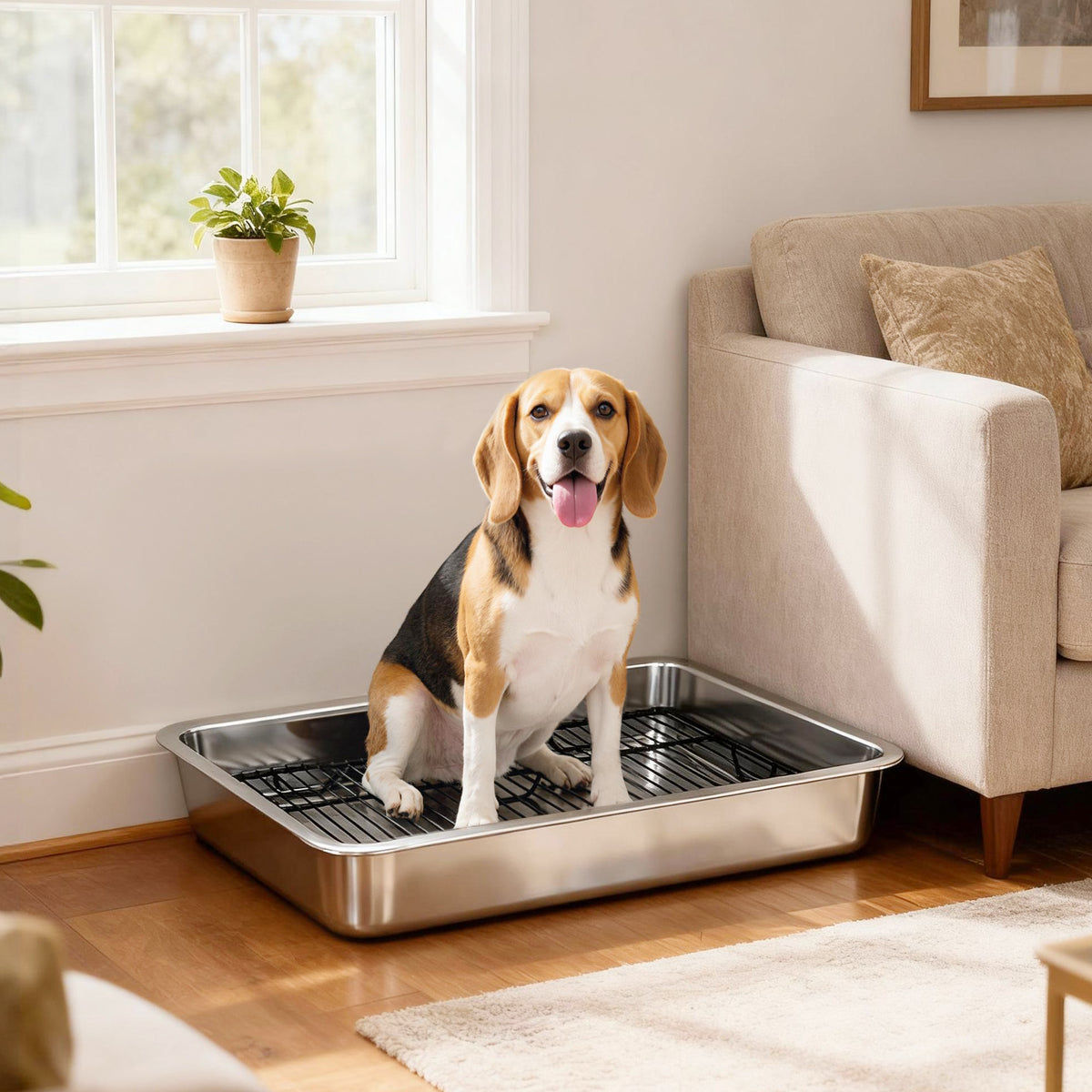 Dog Potty Tray Stainless Steel for Small and Medium Dogs, Do — product image 1
