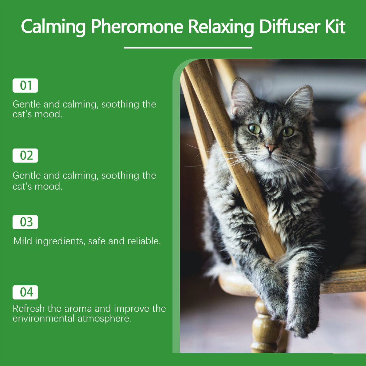 Cat Calming Pheromone Diffuser Kit 45ml, Stress Relief For A — product image 9