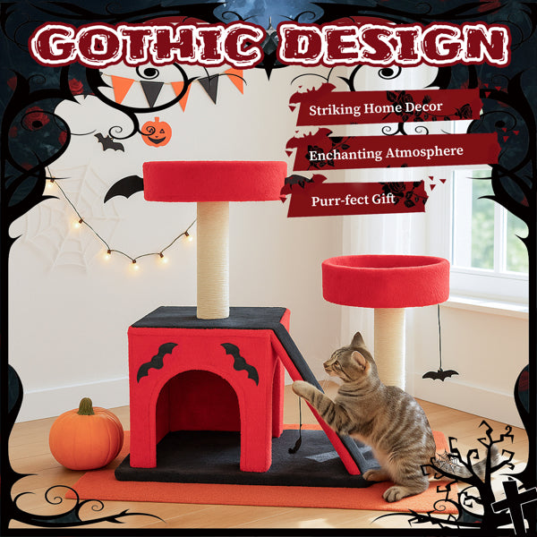 Halloween Cat Climbing Frame Gothic Cat Tree, Cat Tower With — product image 3