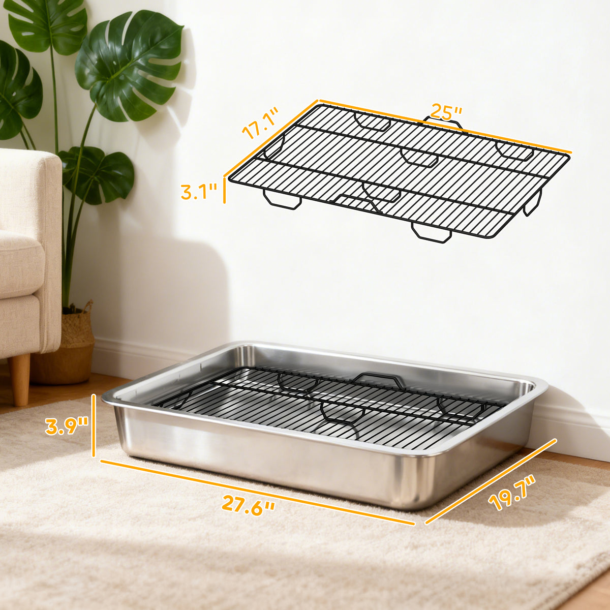Dog Potty Tray Stainless Steel for Small and Medium Dogs, Do — product image 4