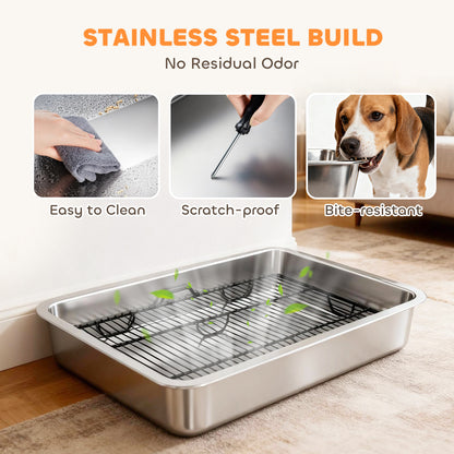 Dog Potty Tray Stainless Steel for Small and Medium Dogs, Do — product image 2