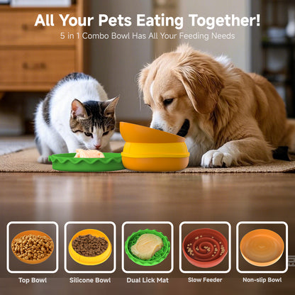 Hamburger Appearance Pet Cat And Dog Bowl Combination Multi- — product image 1