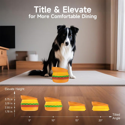 Hamburger Appearance Pet Cat And Dog Bowl Combination Multi- — product image 4