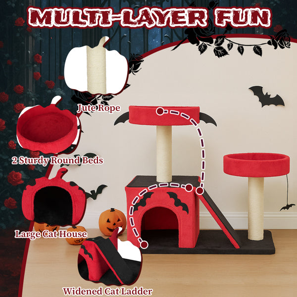 Halloween Cat Climbing Frame Gothic Cat Tree, Cat Tower With — product image 8