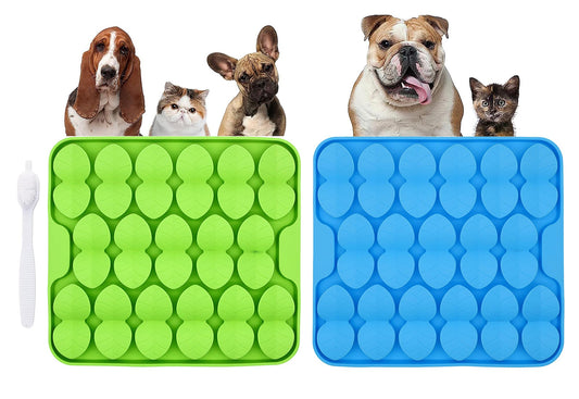 Kisfun Dual Leaf Slow Feeder Lick Mat for Dogs